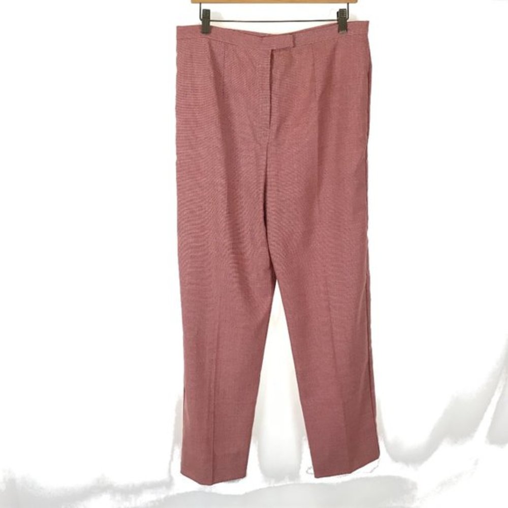 Womens Size Large Mirella Carvorso Roma Red Linen Blend Straight Leg Pants